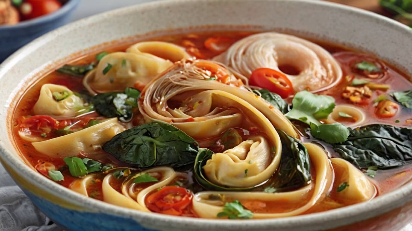 Kimchi Tortellini Soup Recipe