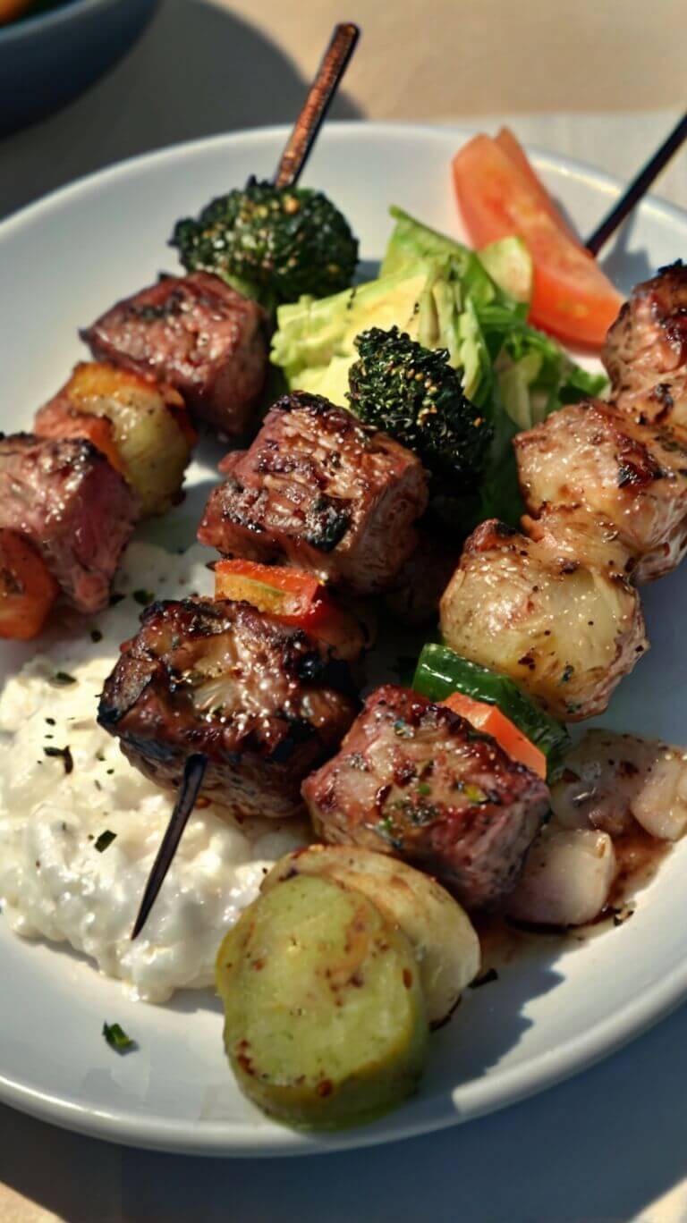 Zoes Kitchen Steak Kabobs 