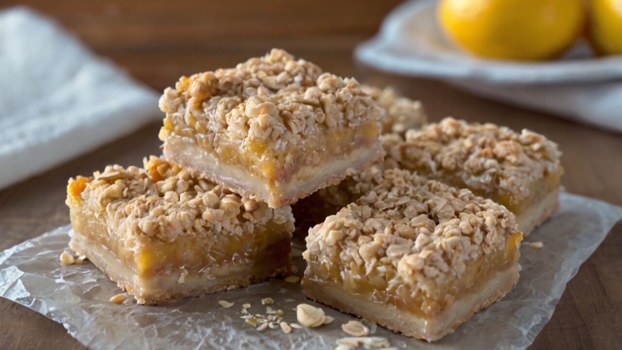 Lemon Oatmeal Crumble Bars Recipe
