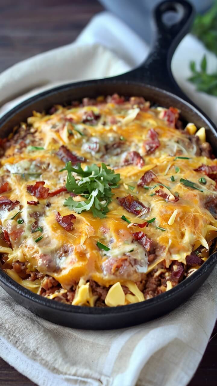 Low Carb Bacon Cheeseburger Casserole