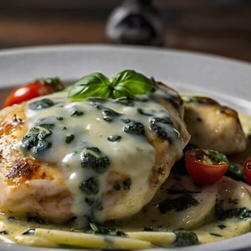 Mozzarella Chicken in Basil Cream Sauce RecipeÂ 
