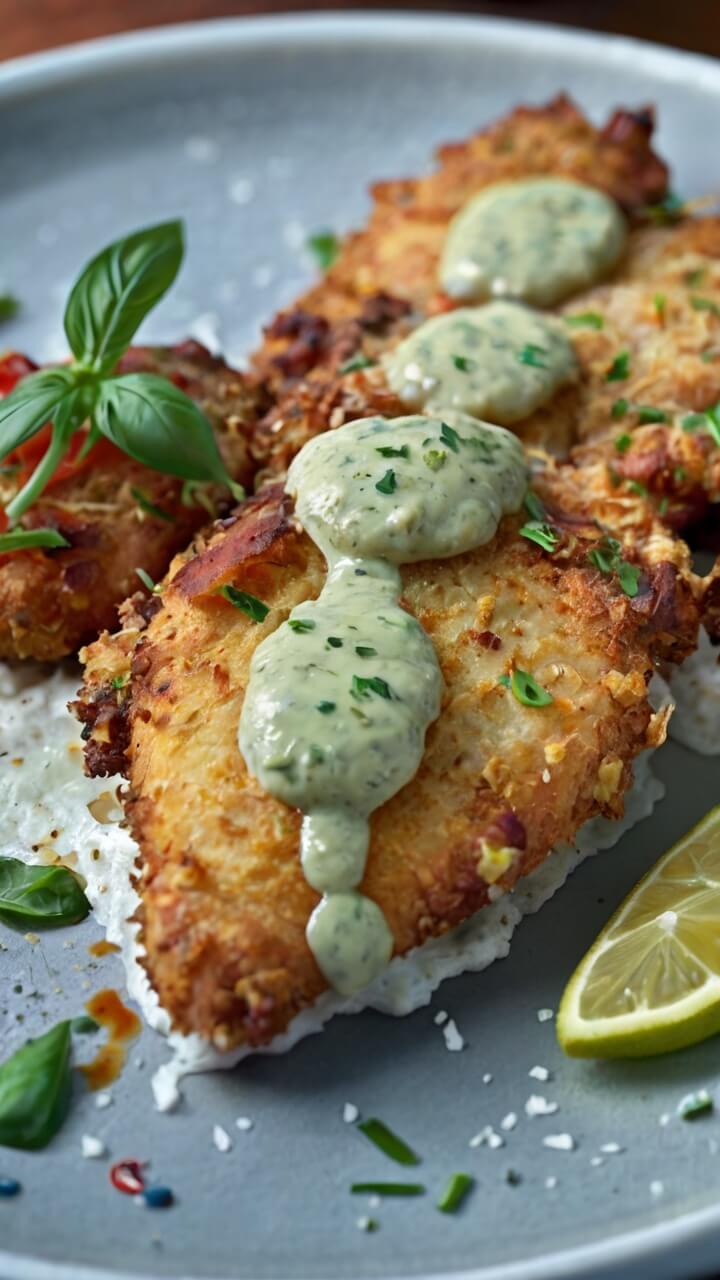 Parmesan Crusted Chicken with Basil Aioli