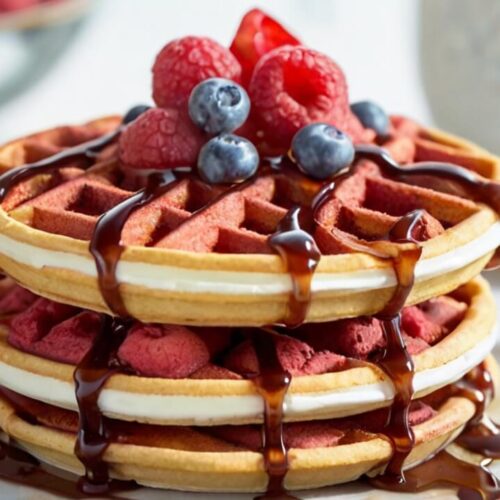 Red Velvet Marble Waffles Recipe