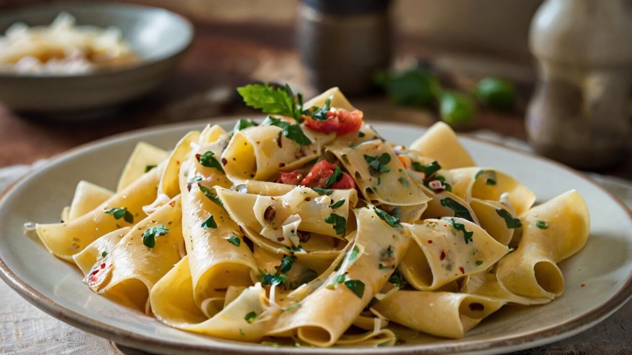 Spicy Creamy Pappardelle Pasta Recipe
