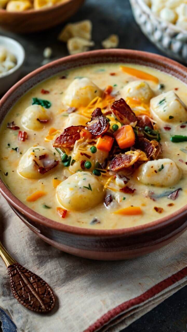 Bacon Cheddar Gnocchi Soup