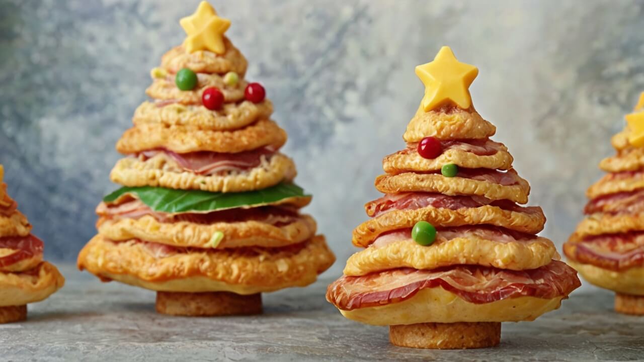 Cheddar and Ham Stuffed Christmas Trees Recipe
