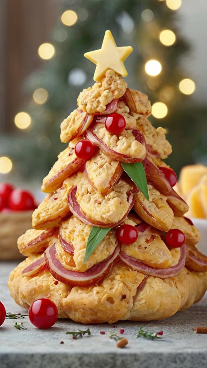 Cheddar and Ham Stuffed Christmas Trees