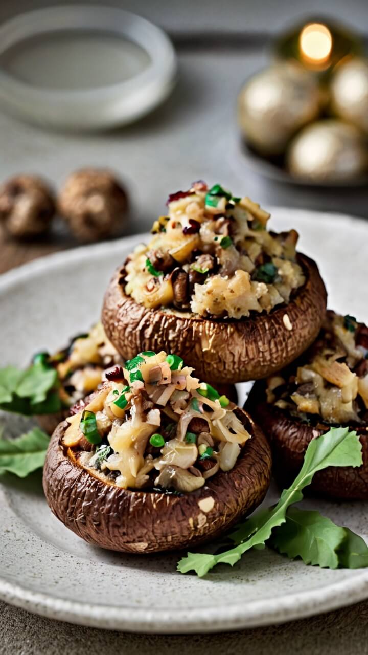 Christmas Stuffed Mushrooms
