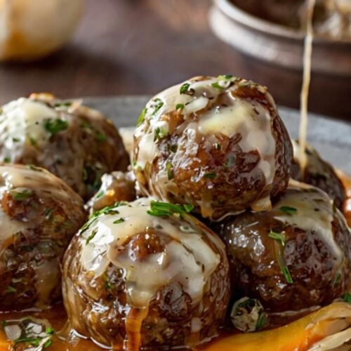 French Onion Meatballs with Savory Onion Sauce