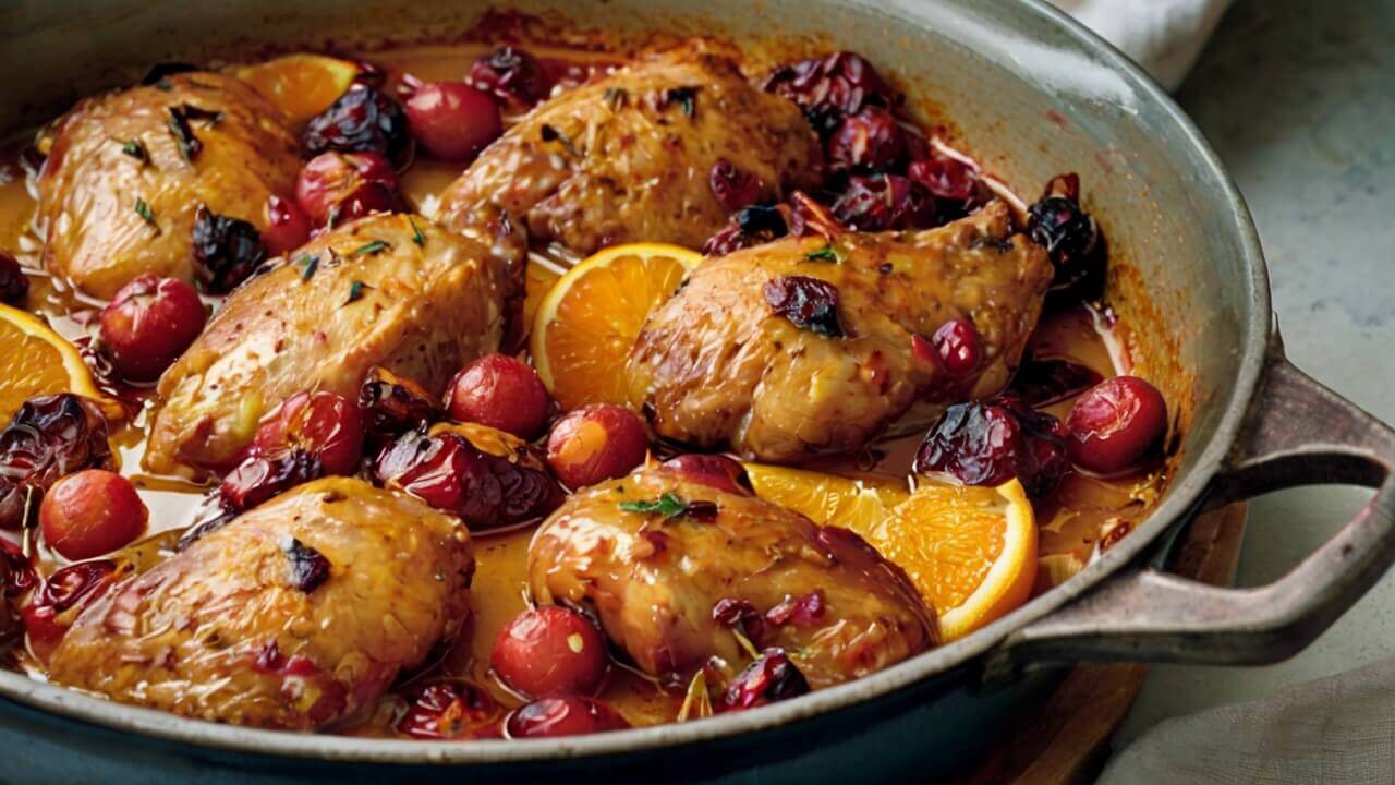 Skillet Cranberry Orange Chicken Recipe