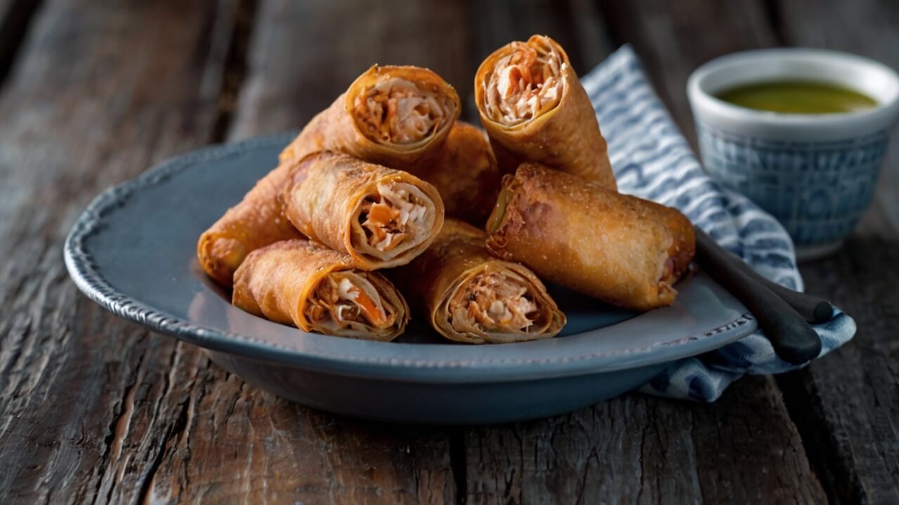 Buffalo Chicken Dip Egg Rolls Recipe
