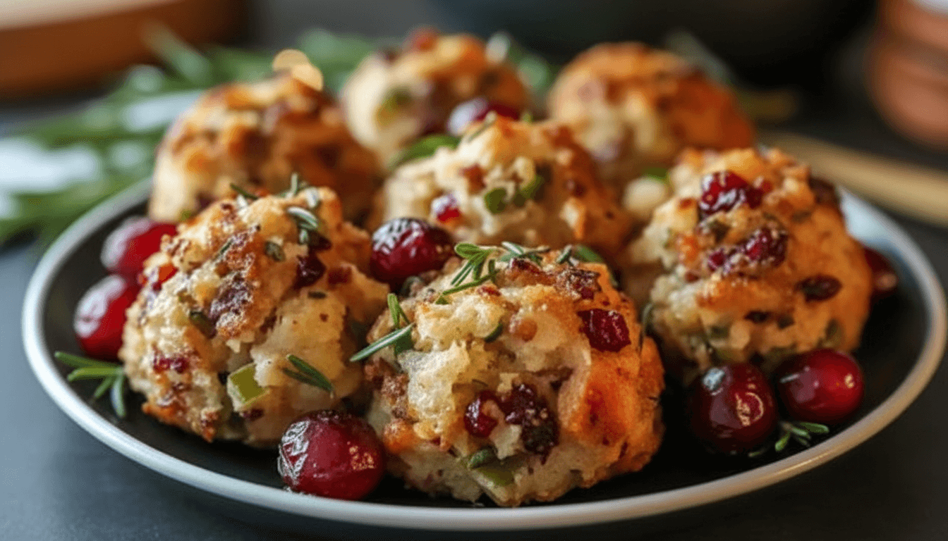 Cranberry Turkey Stuffing Balls Recipe
