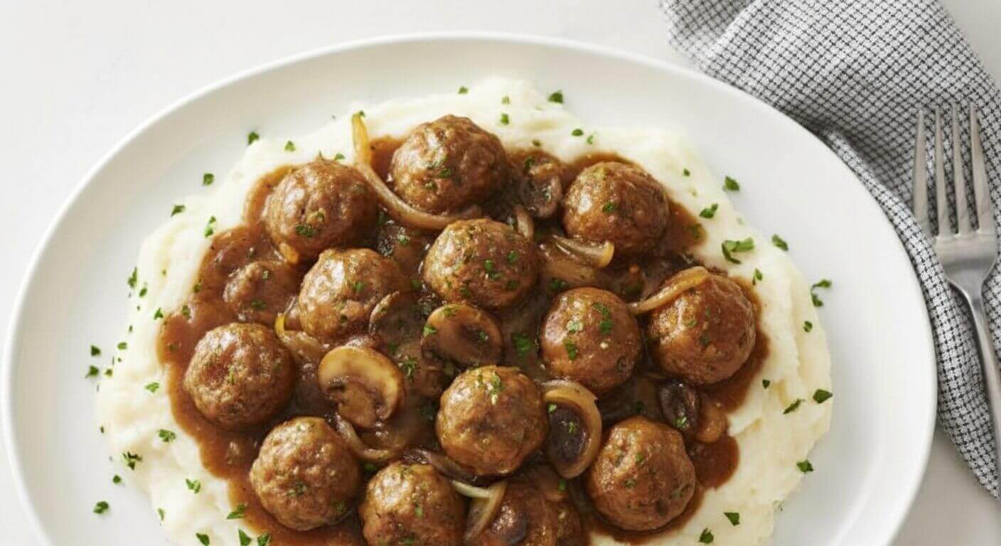 Slow Cooker Salisbury Steak Meatballs