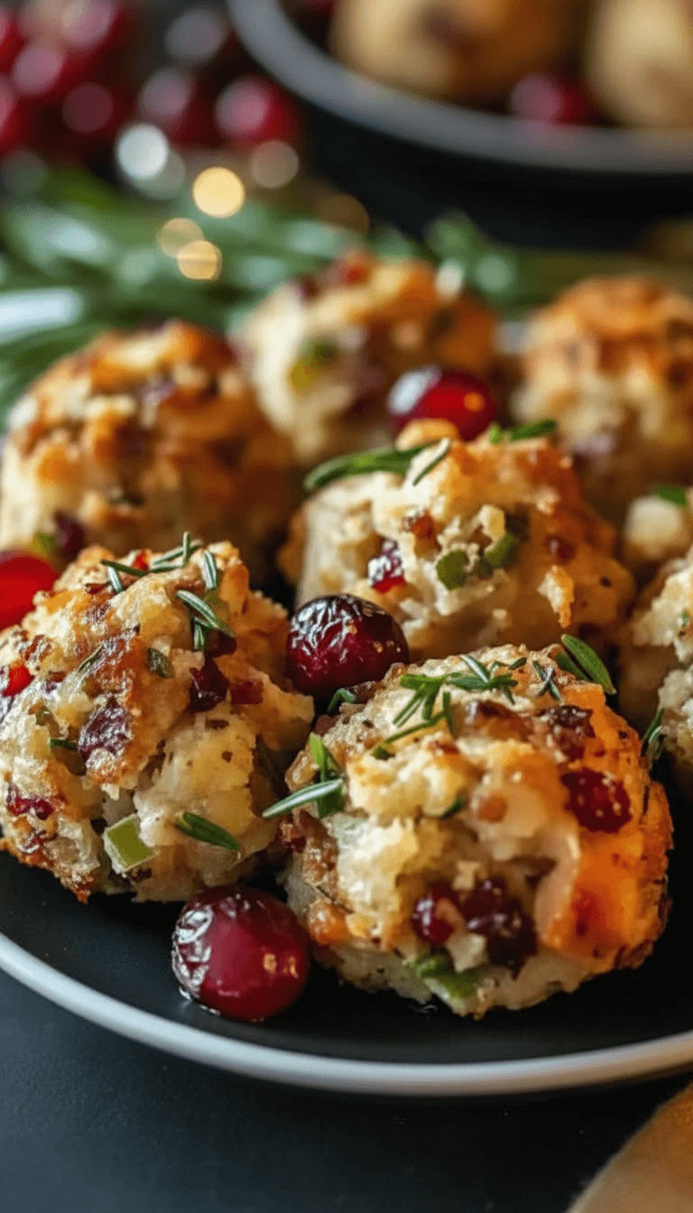 Cranberry Turkey Stuffing Balls