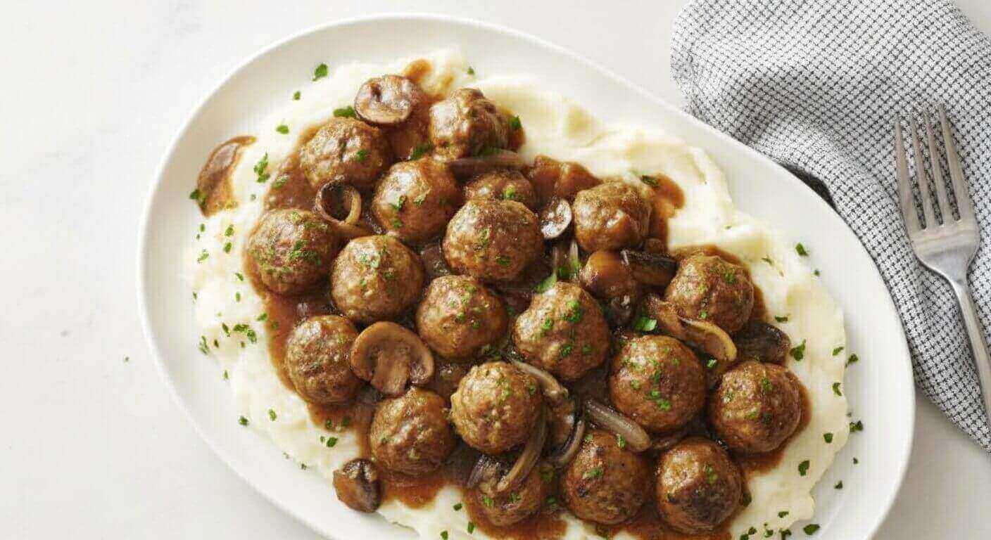 Slow Cooker Salisbury Steak Meatballs Recipe