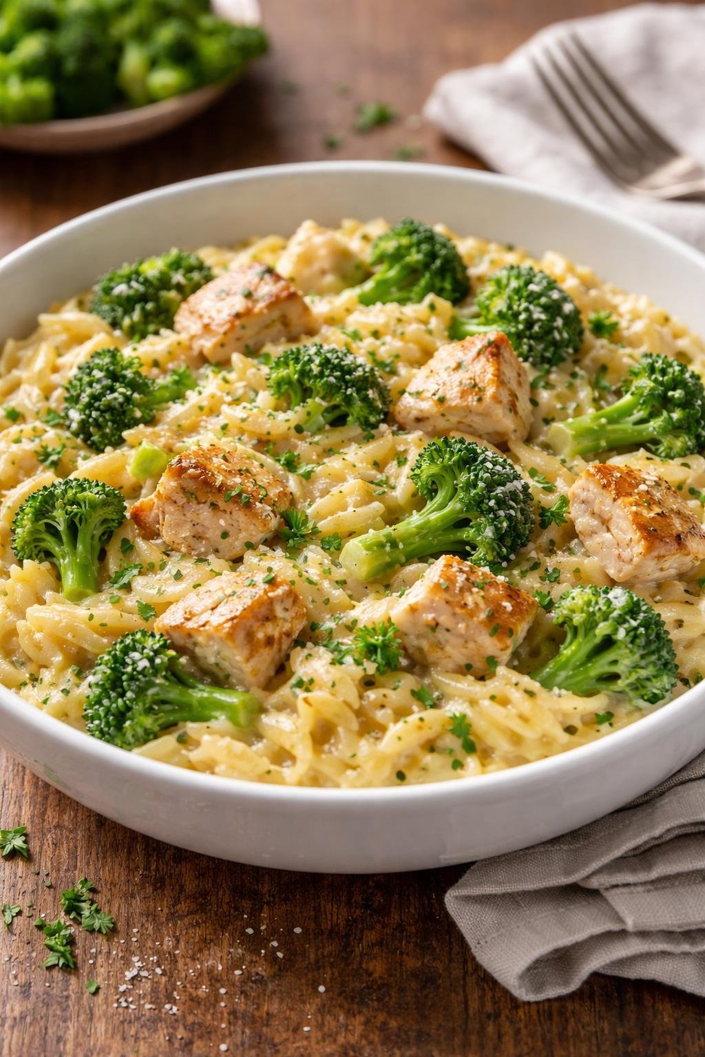 Cheesy Chicken Broccoli Orzo