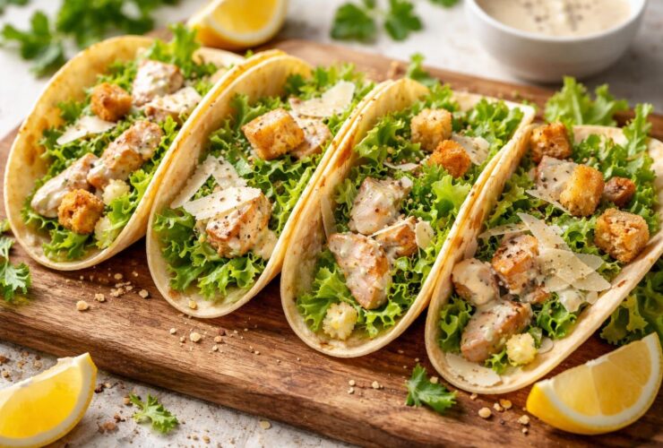 Chicken Caesar Smash Tacos Recipe