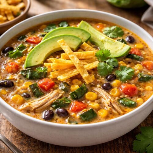 Poblano Chicken Tortilla Soup Recipe