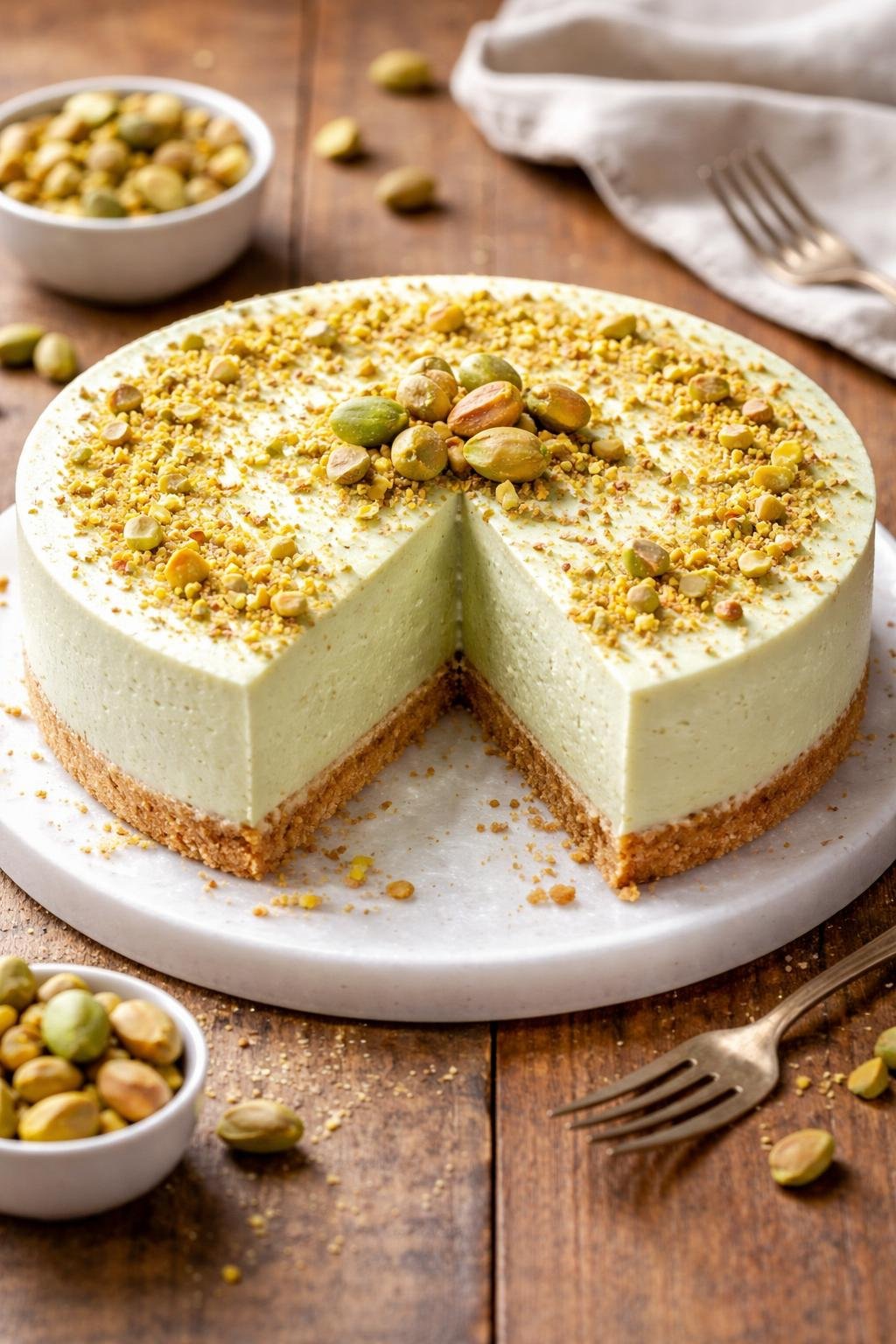 No Bake Pistachio Cheesecake