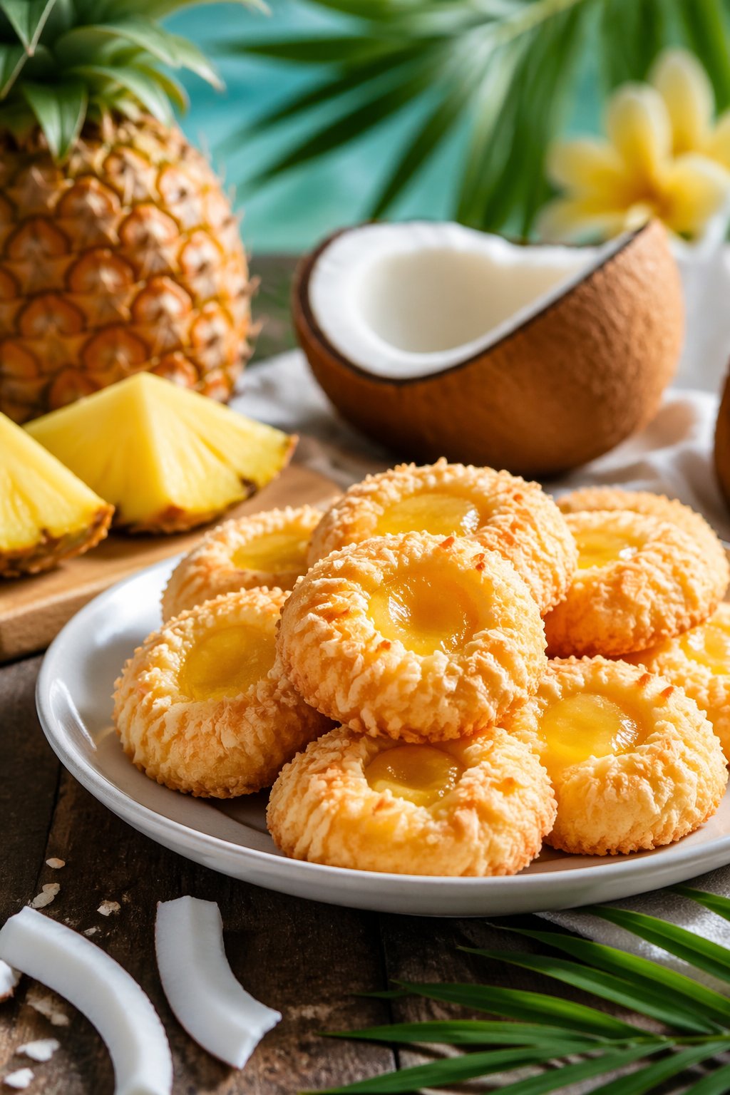 Hawaiian Pineapple Coconut Thumbprint Cookies Recipe