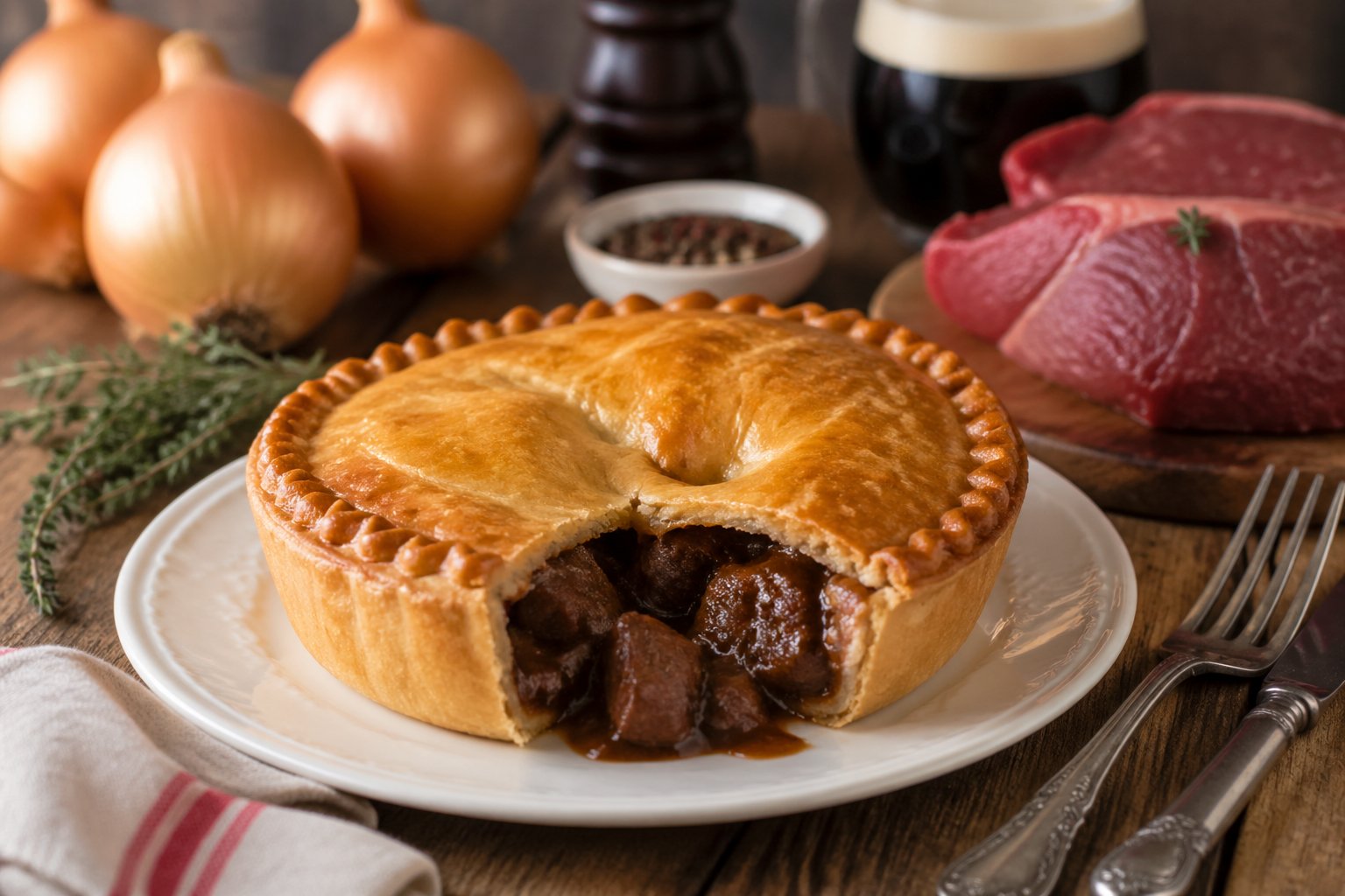 Classic British Steak and Onion Pie Recipe
