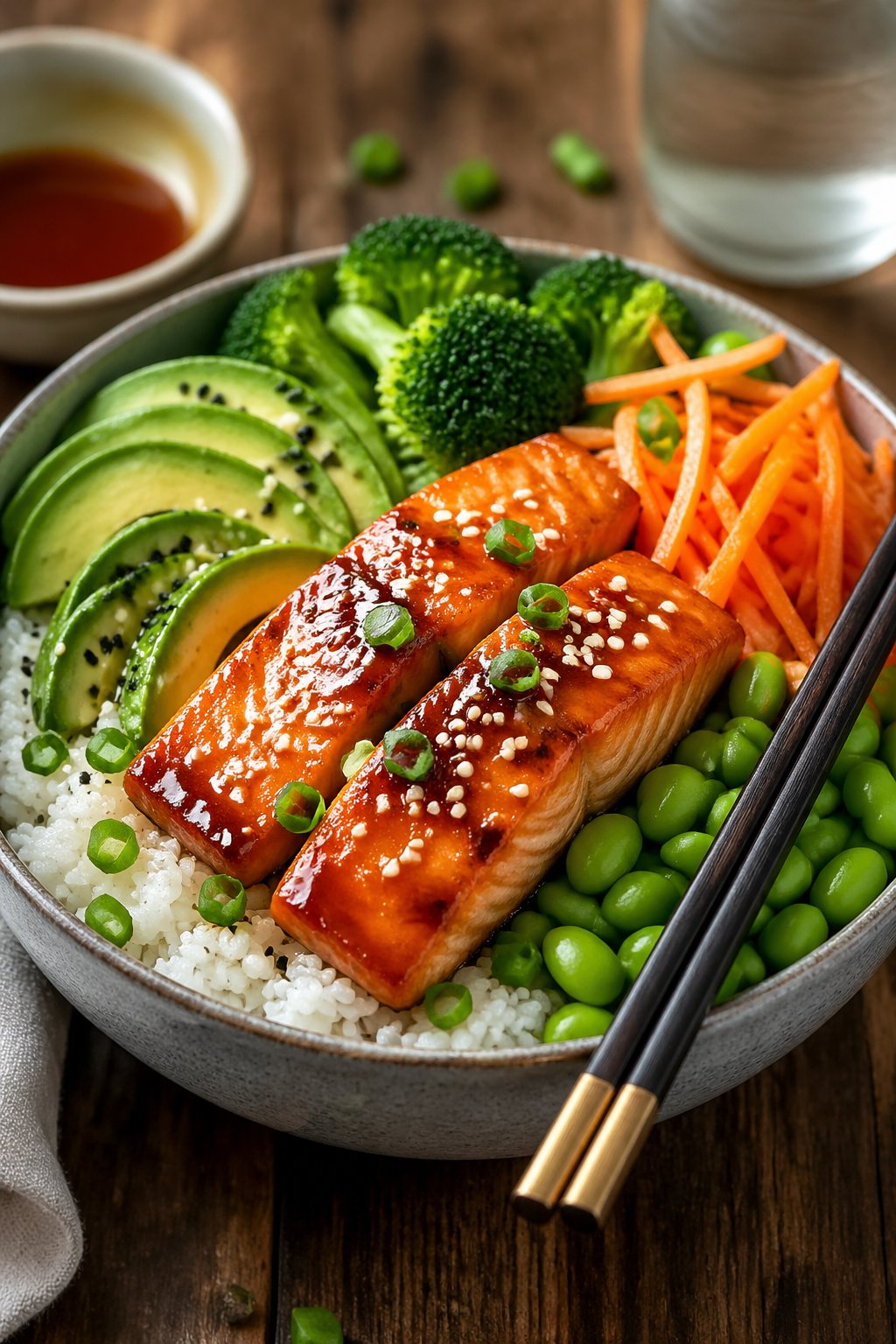 Sriracha Honey Salmon Bowls Recipe