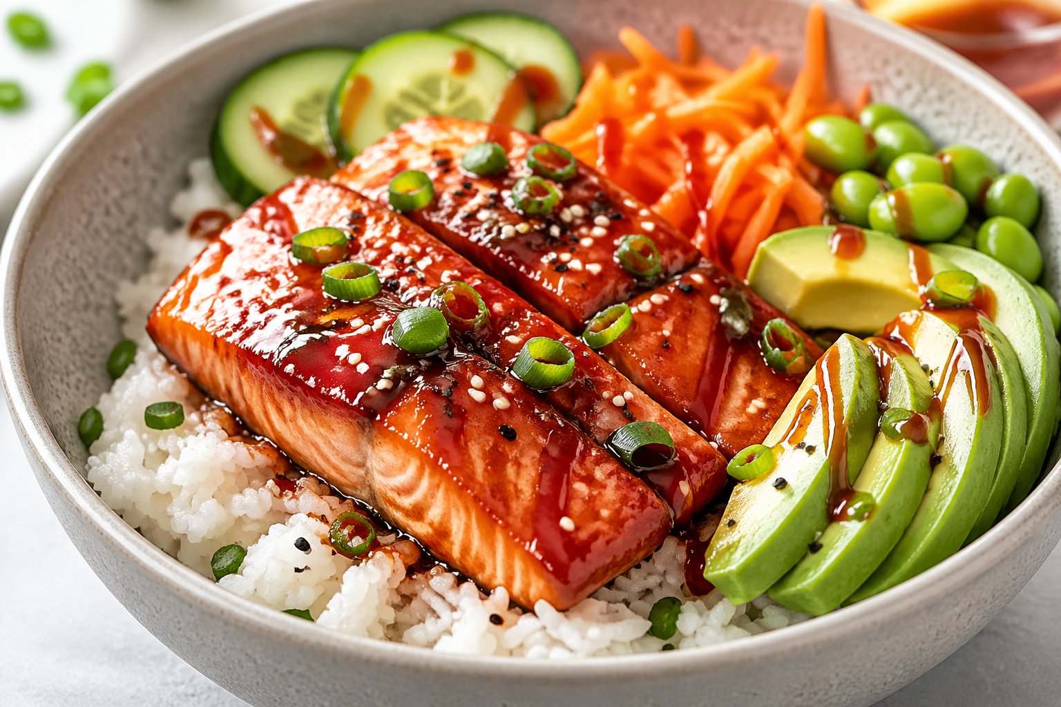 Sriracha Honey Salmon Bowls Recipe