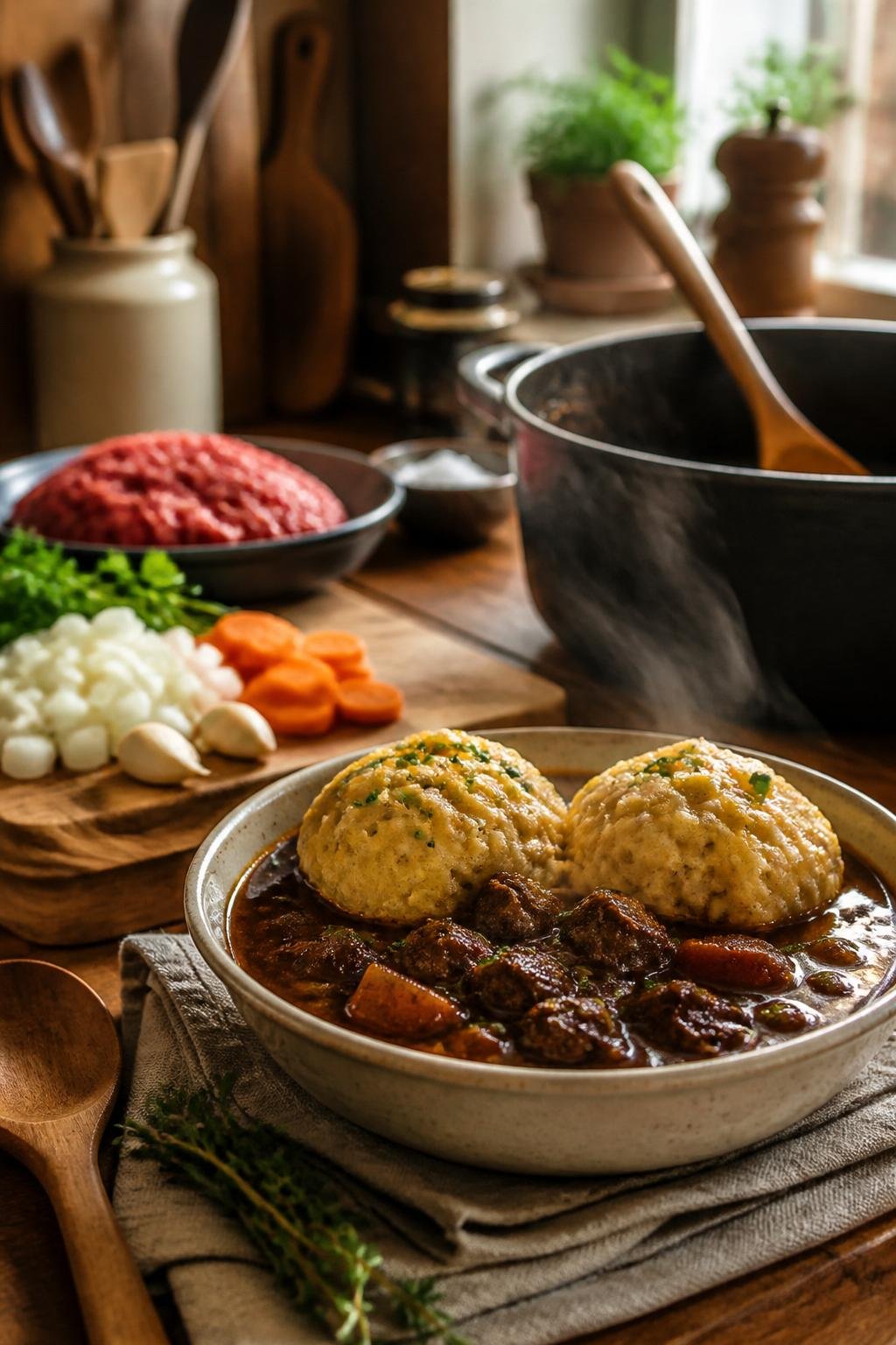 Hairy Bikers Mince and Dumplings